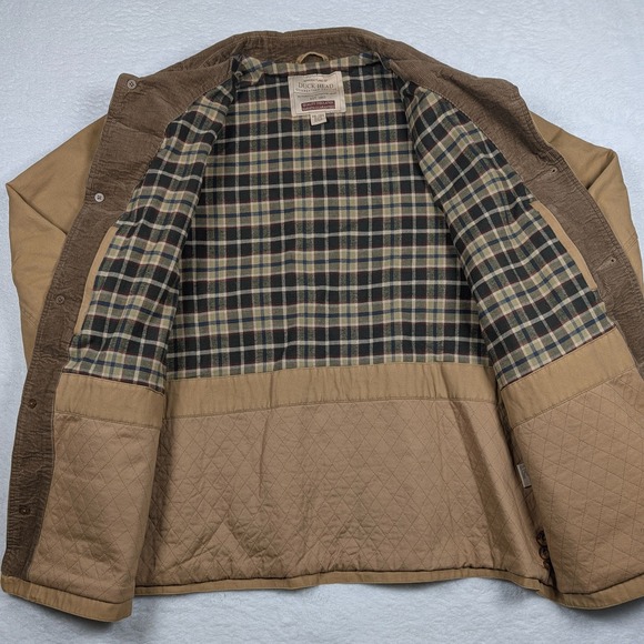 Vtg Duck Head Coat Mens 2XL Beige Field Chore Jacket Corduroy Flannel Lined - Picture 3 of 8